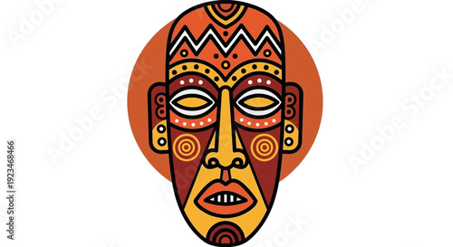 Decorative tribal face mask design.