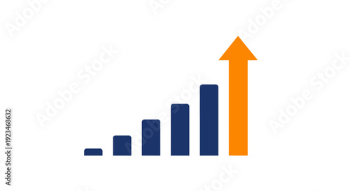 Increasing business growth chart graph.
