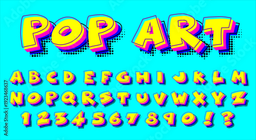 Halftone Font - Colorful 80s Comic Book Alphabet