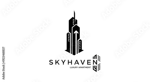 Skyhaven logo with skyscraper design.