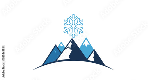 Snowy Mountain Graphic Illustration Design.