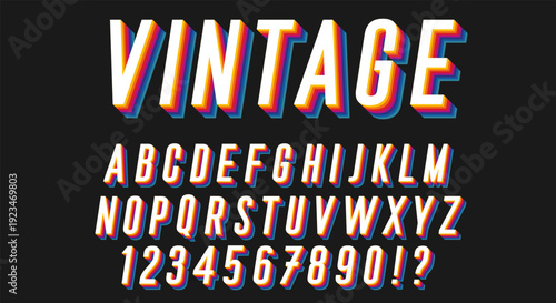 Rainbow 3D Font - Retro Layered Disco Alphabet