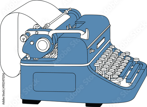 Blue Vintage Typewriter