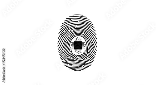 Fingerprint with microchip implant detail.