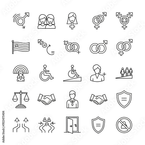 Diversity and Inclusion Icons Set.