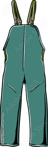 Fishing Waders Illustration, Outdoor Trousers Outfit