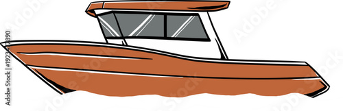 Fishing Boat Illustration, Outdoor Adventure