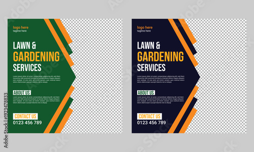 Lawn Care Social Media Post Design Template