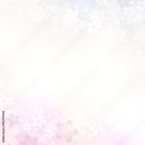 桜の縦型春背景 パステルグラデーション 和風さくらテンプレート（余白あり）
