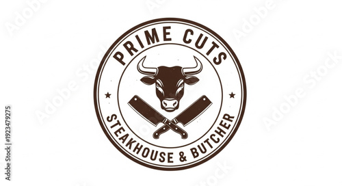 Steakhouse Logo with Cow Head.