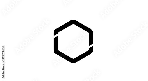 Black hexagon shape with gaps.