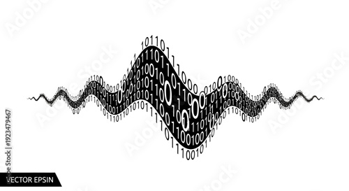 Binary code waveform digital data.