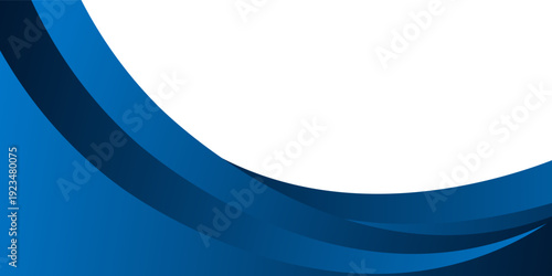 Professional abstract vector background featuring deep blue flowing wave layers against a clean white upper space. illustration