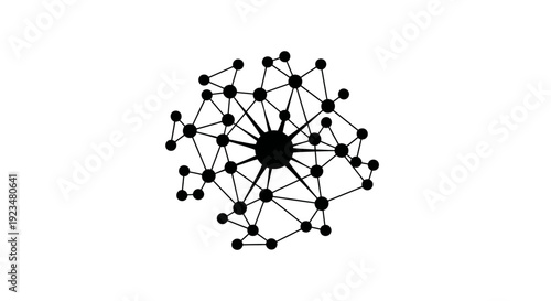Black molecular structure model graphic.