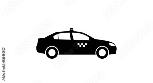 Black silhouette of a taxi car.