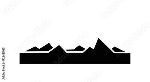 Black silhouette of mountain peaks.