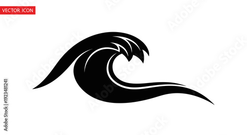 Black wave icon on white background.