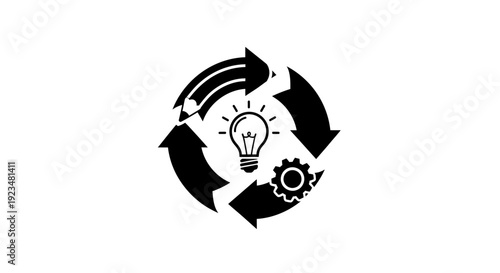 Innovation Idea Light Bulb Gear Icon.