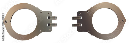 handcuffs chain isolated background - 3d rendering