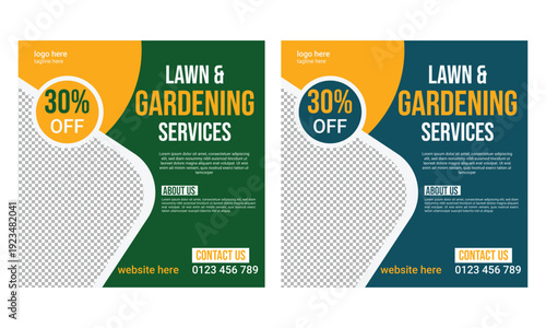 Lawn Care Social Media Post Design Template