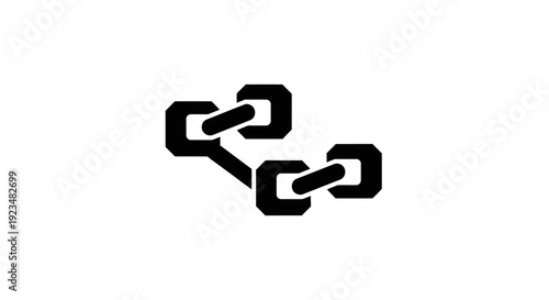 Black chain link icon graphic symbol.
