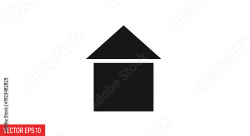 Black house roof icon vector graphic.