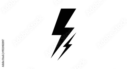 Black lightning bolt electric symbol icon.