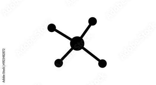 Black molecular structure model graphic.