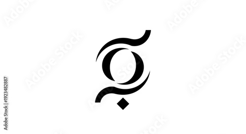 Black Omega Symbol With Diamond.