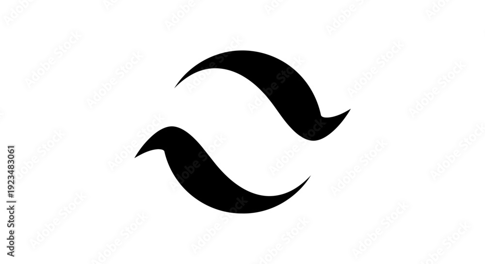 Obraz premium Black swirl shape design element symbol.