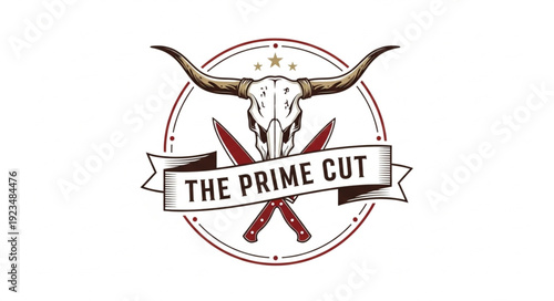 Steakhouse Logo with Bull Skull.