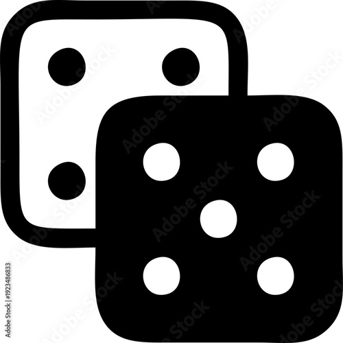 Pair of game dice icons for gambling and board games