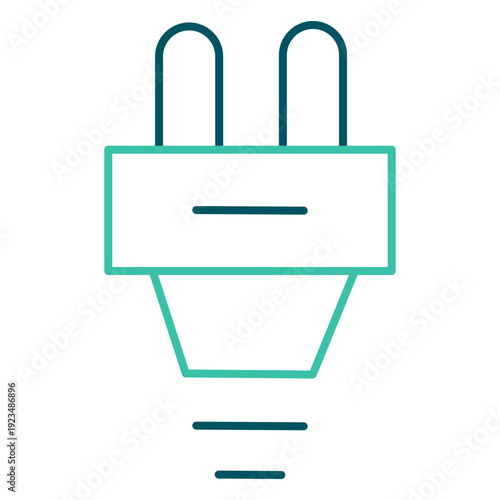 Green Electric Plug Outline