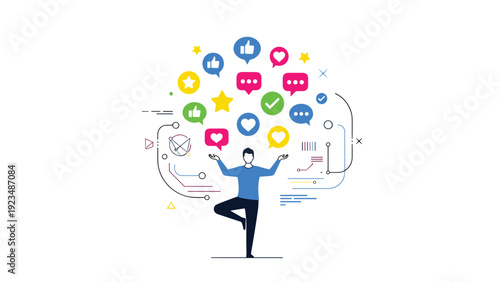 Content creator balances multiple social media interactions and positive community feedback to manage online reputation and digital presence effectively.