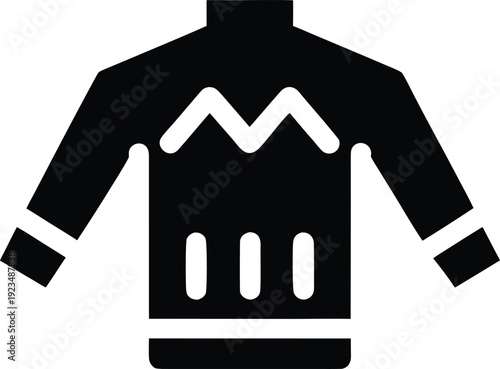 sweater schematic outline Black silhouette vector illustration on transparent background