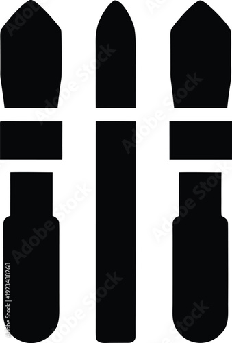skis parallel glide Black silhouette vector illustration on transparent background