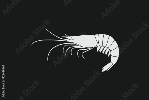 Shrimp Prawn Silhouette Vector Illustration