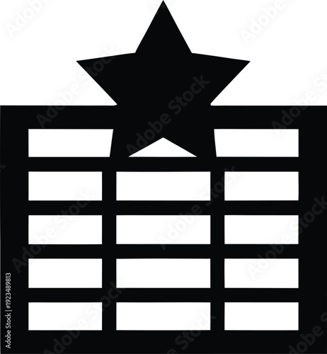 nautical almanac star table silhouette vector illustration on transparent background