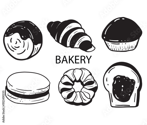 bekery drawing cartoon vector illustration