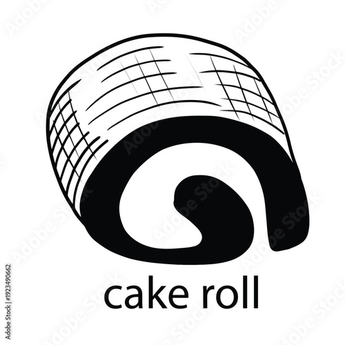 cake roll drawing cartoon vector illustration