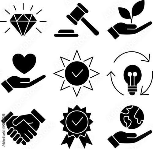Eco Friendly Environmental Solid Icons