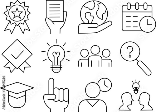 Education and Learning Line Icons