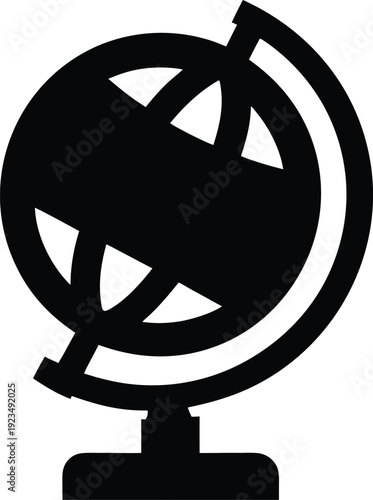 celestial sphere with equator silhouette vector illustration on transparent background