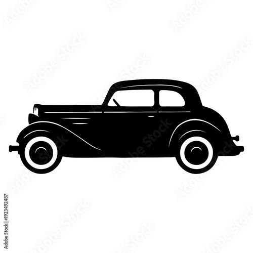 Vintage car vector illustration on white background