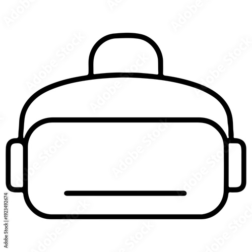 Simple vector icon of a black travel bag