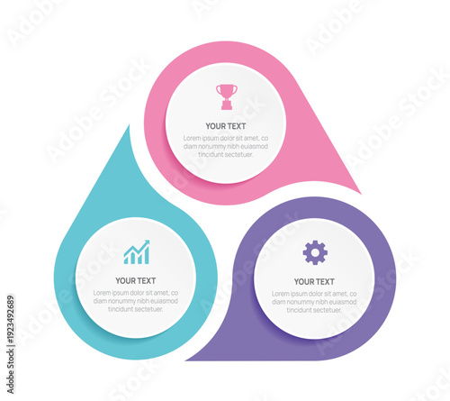 Infographic design template for Business with Icon and your data. Vector illustration.