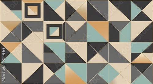 seamless geometric mosaic composed of various triangles and diamonds