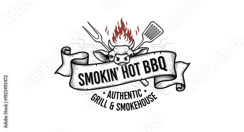Smokin Hot BBQ Logo Design.