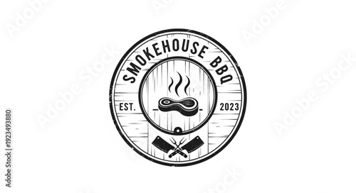 Smoking BBQ Logo Design Element.