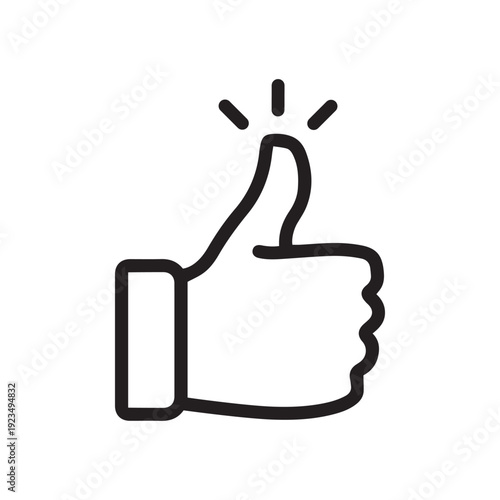 Like confirm and thumb up outline icon
